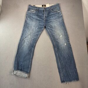Timberland Jeans Mens 34 Blue Ellsworth Button Fly Ellsworth Straight‎ Leg Denim
